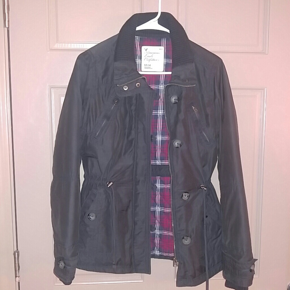 American Eagle navy blue rain proof canvas jacket